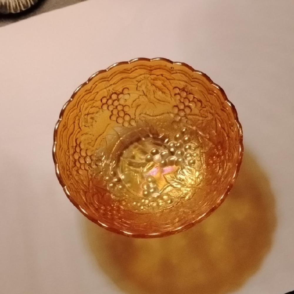 Marigold Carnival Glass Decorative Antique Bowl